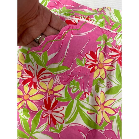 Lilly Pulitzer Womens Size 2 Skort Garden Vista Pink Elephant Print Sport Mini - Picture 2 of 7